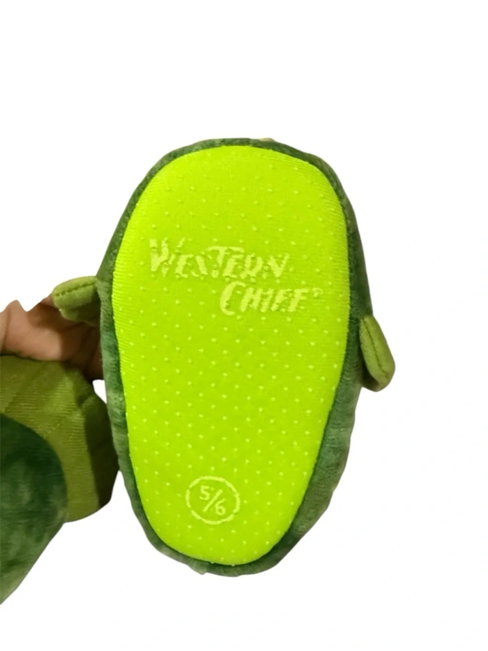 Western Chief Green Plush Triceratops Pet/Reptile Slippers